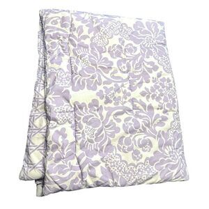 Land of Nod Reversible Baby Crib Comforter Purple White